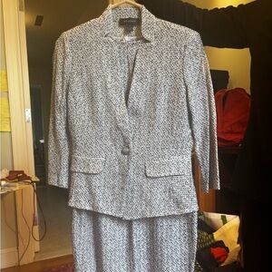 St. John Black and White Tweed Dress Suit